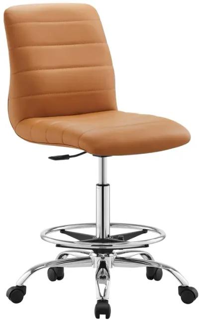 Ripple Armless Vegan Leather Drafting Chair