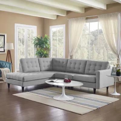 Empress 2-Piece Upholstered Left Facing Bumper Sectional