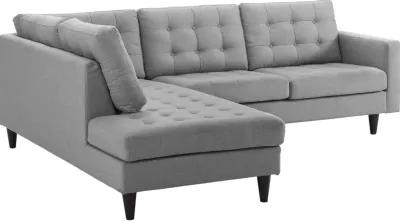 Empress 2-Piece Upholstered Left Facing Bumper Sectional