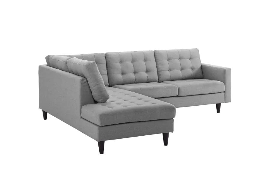 Empress 2-Piece Upholstered Left Facing Bumper Sectional