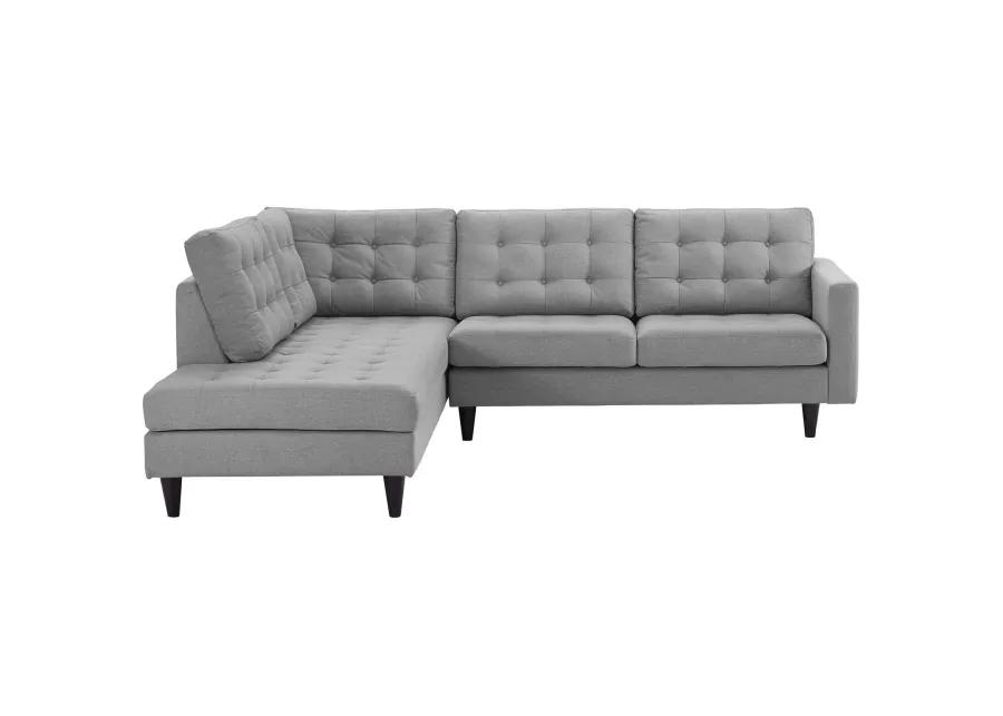 Empress 2-Piece Upholstered Left Facing Bumper Sectional