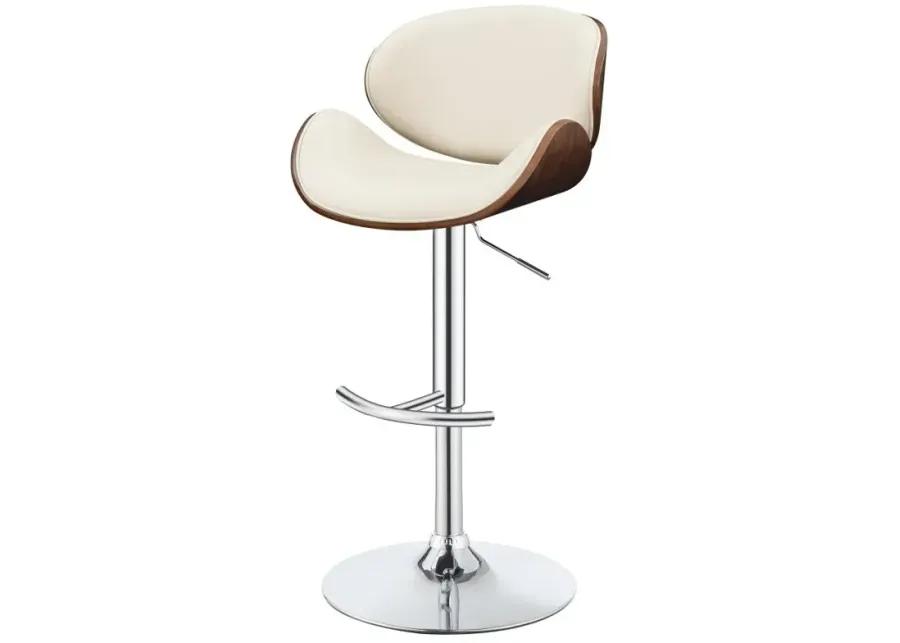 Harris Adjustable Bar Stool Ecru and Chrome