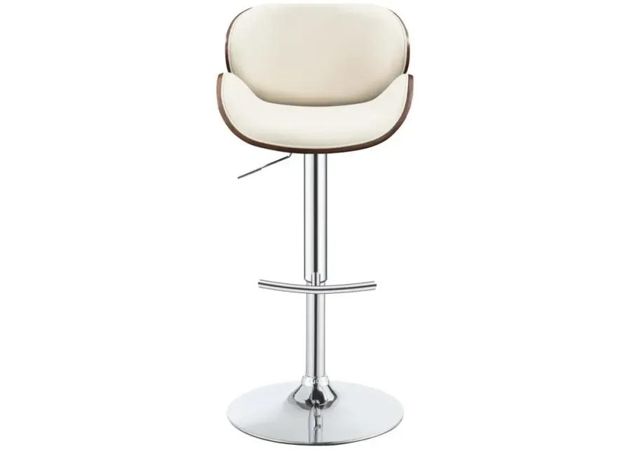 Harris Adjustable Bar Stool Ecru and Chrome