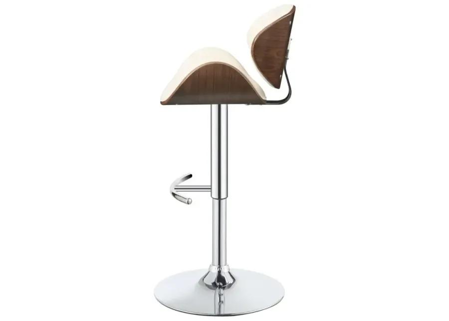 Harris Adjustable Bar Stool Ecru and Chrome