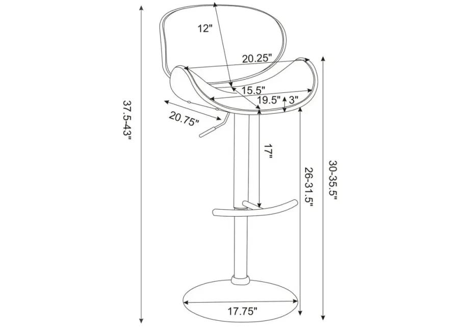 Harris Adjustable Bar Stool Ecru and Chrome