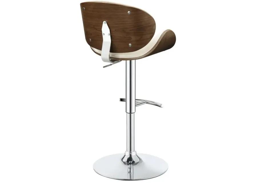 Harris Adjustable Bar Stool Ecru and Chrome