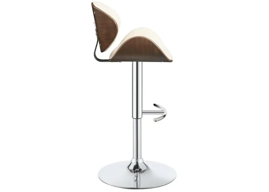 Harris Adjustable Bar Stool Ecru and Chrome