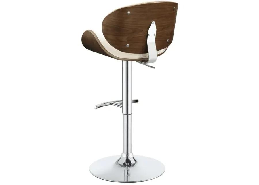 Harris Adjustable Bar Stool Ecru and Chrome