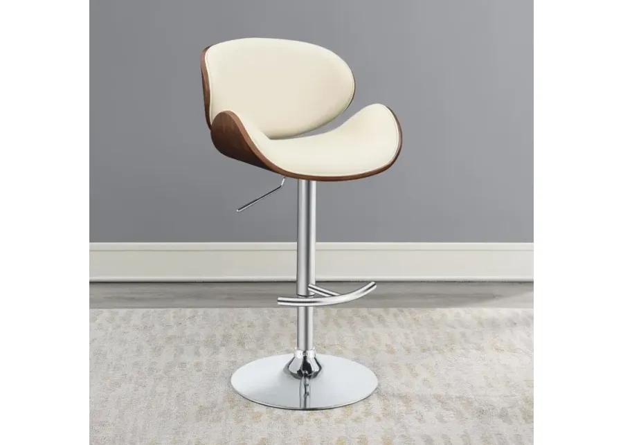 Harris Adjustable Bar Stool Ecru and Chrome