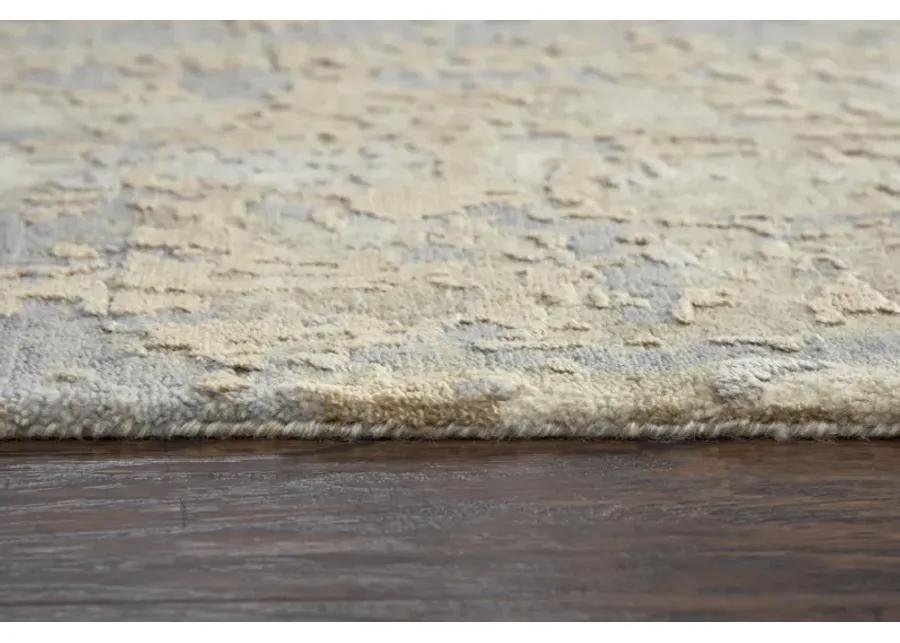 Artistry Beige Abstract NZ Wool/Tencel Blend 2'6" x 10' Runner Rug