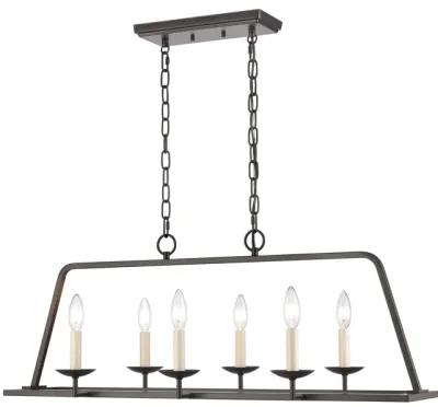 Joanie 34'' Wide 6-Light Linear Chandelier - Old Bronze