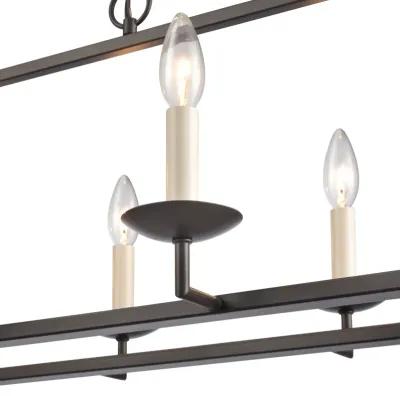 Joanie 34'' Wide 6-Light Linear Chandelier - Old Bronze