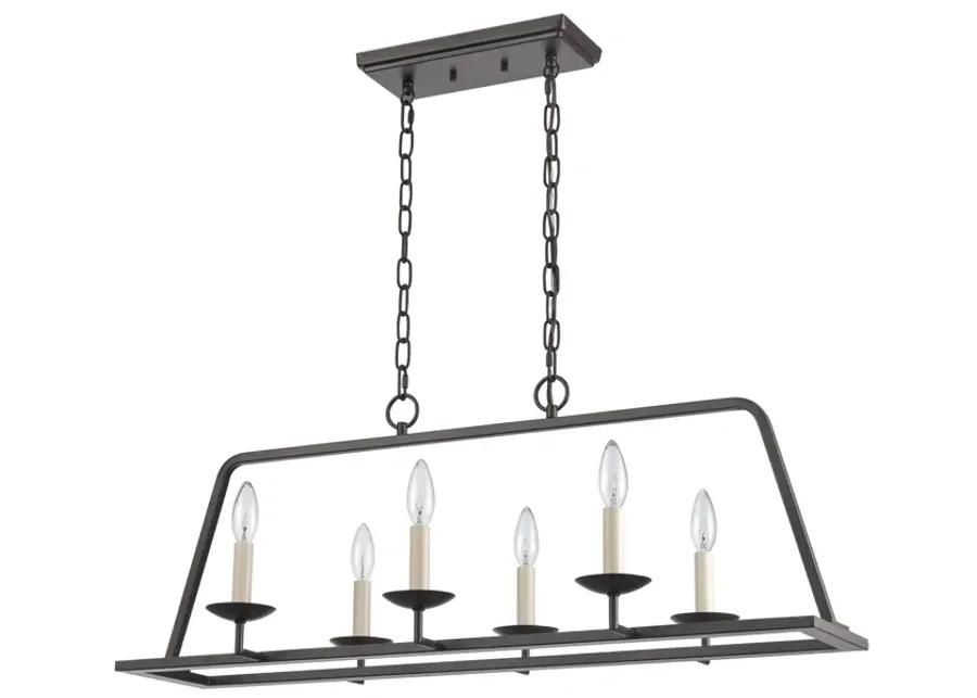 Joanie 34'' Wide 6-Light Linear Chandelier - Old Bronze