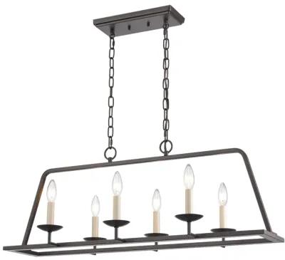 Joanie 34'' Wide 6-Light Linear Chandelier - Old Bronze