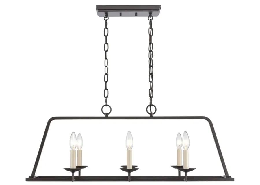 Joanie 34'' Wide 6-Light Linear Chandelier - Old Bronze