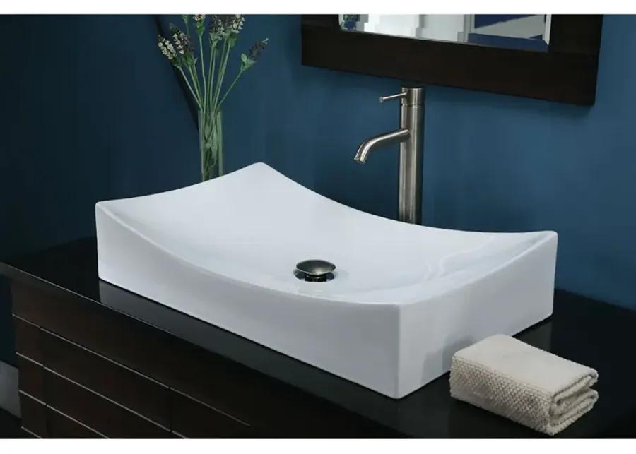 Vitreous China Rectangle Vessel Sink - White 26 inch