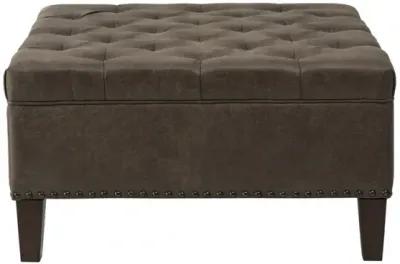 Madison Park Lindsey Brown Tufted Square Cocktail Ottoman