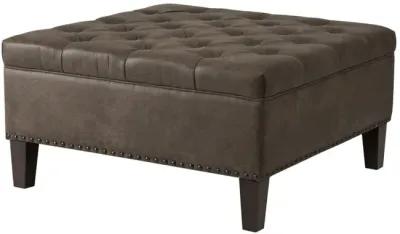 Madison Park Lindsey Brown Tufted Square Cocktail Ottoman