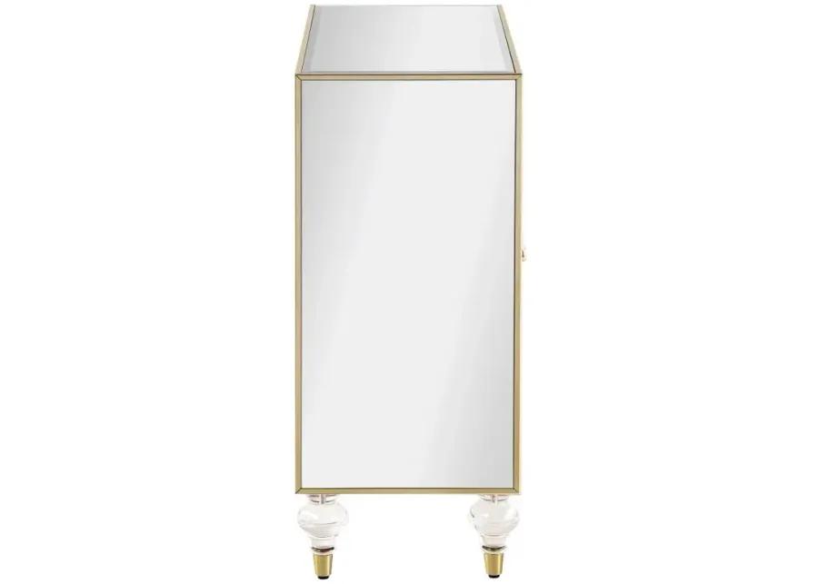 Astilbe 2-door Accent Cabinet Mirror and Champagne