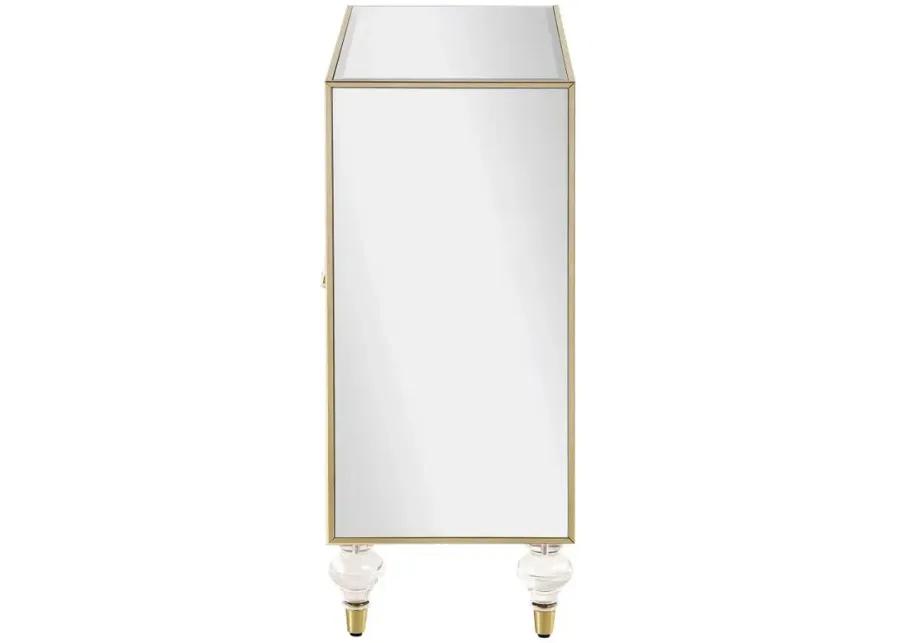 Astilbe 2-door Accent Cabinet Mirror and Champagne