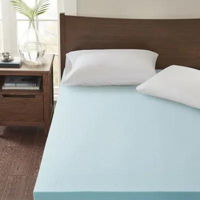 Sleep Philosophy 2" Gel Memory Foam with Cooling Cover White All Season Reversible Hypoallergenic Cooling Mattress Topper