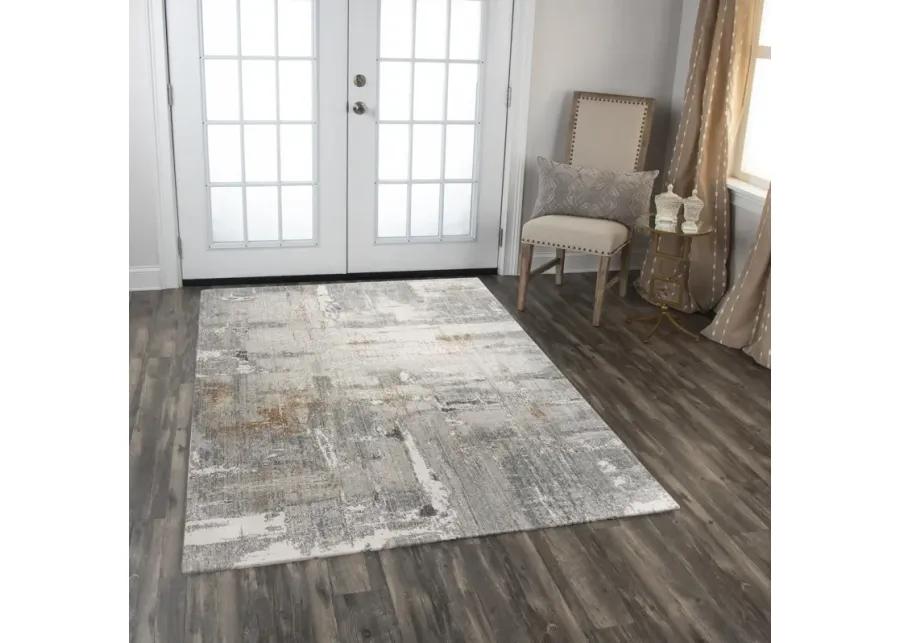 Anatolia Gray Abstract Recycled Polyester 5'2" x 7'9" Rectangle Rug