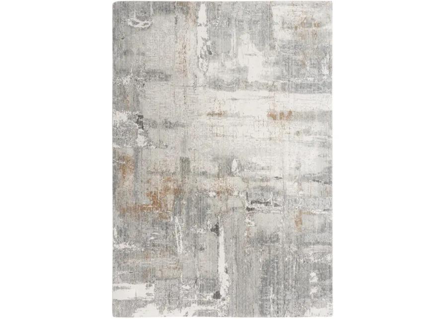 Anatolia Gray Abstract Recycled Polyester 5'2" x 7'9" Rectangle Rug