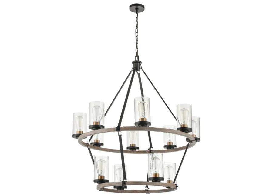 Geringer 36" Wide 12-Light Chandelier - Charcoal