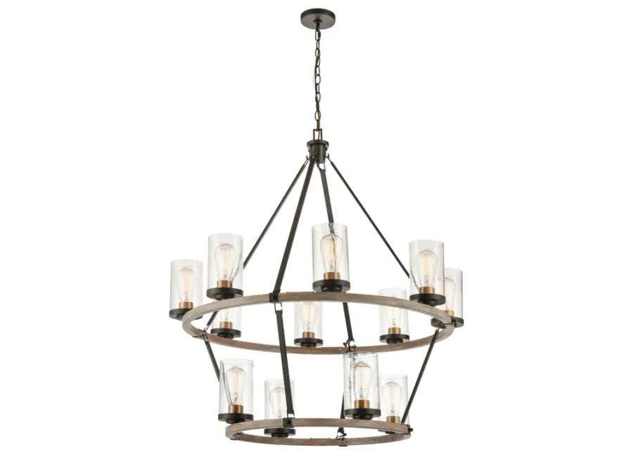 Geringer 36" Wide 12-Light Chandelier - Charcoal