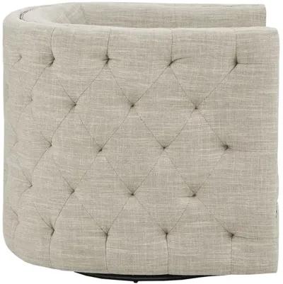 Madison Park Capstone Taupe Multi Tufted Barrel Swivel Chair