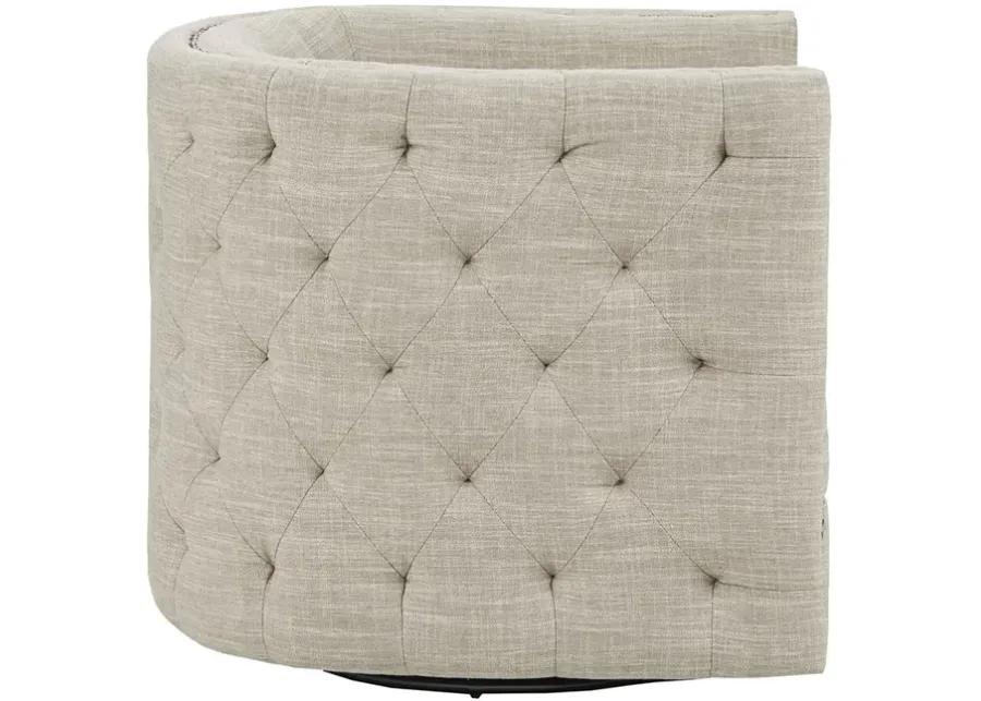 Madison Park Capstone Taupe Multi Tufted Barrel Swivel Chair