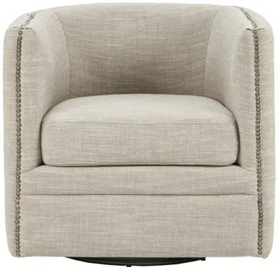 Madison Park Capstone Taupe Multi Tufted Barrel Swivel Chair