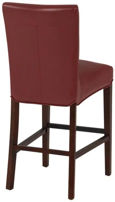 milton bonded leather counter stool, pomegranate