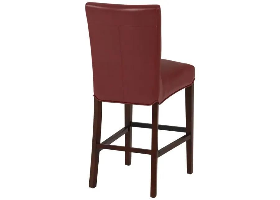 milton bonded leather counter stool, pomegranate