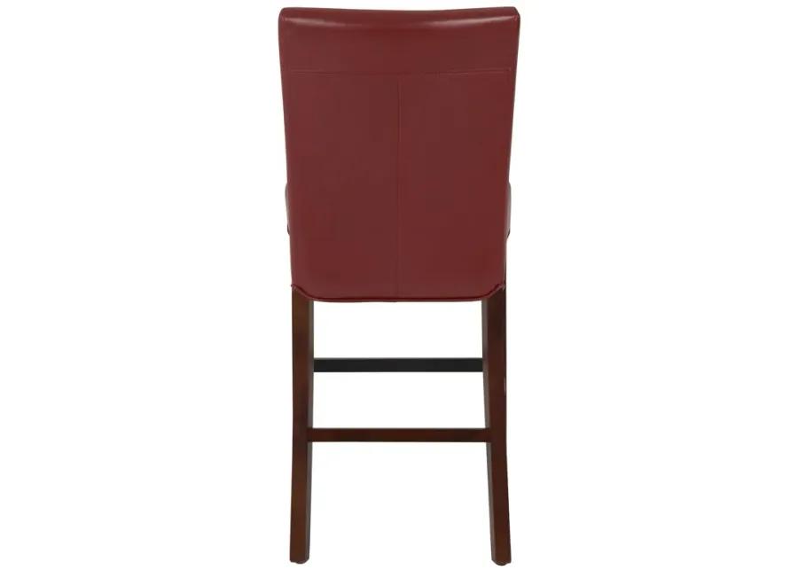 milton bonded leather counter stool, pomegranate