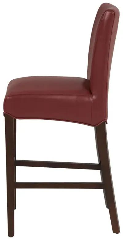 milton bonded leather counter stool, pomegranate