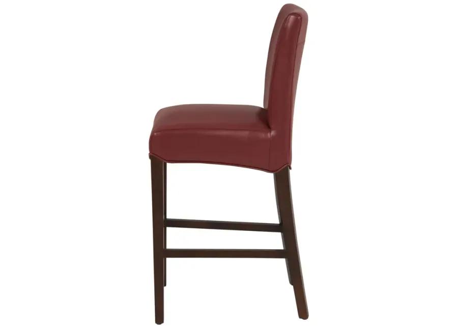 milton bonded leather counter stool, pomegranate