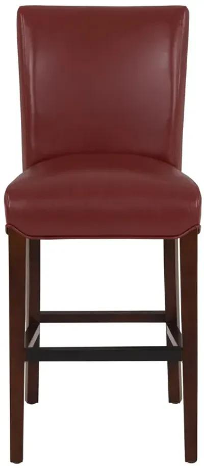 milton bonded leather counter stool, pomegranate