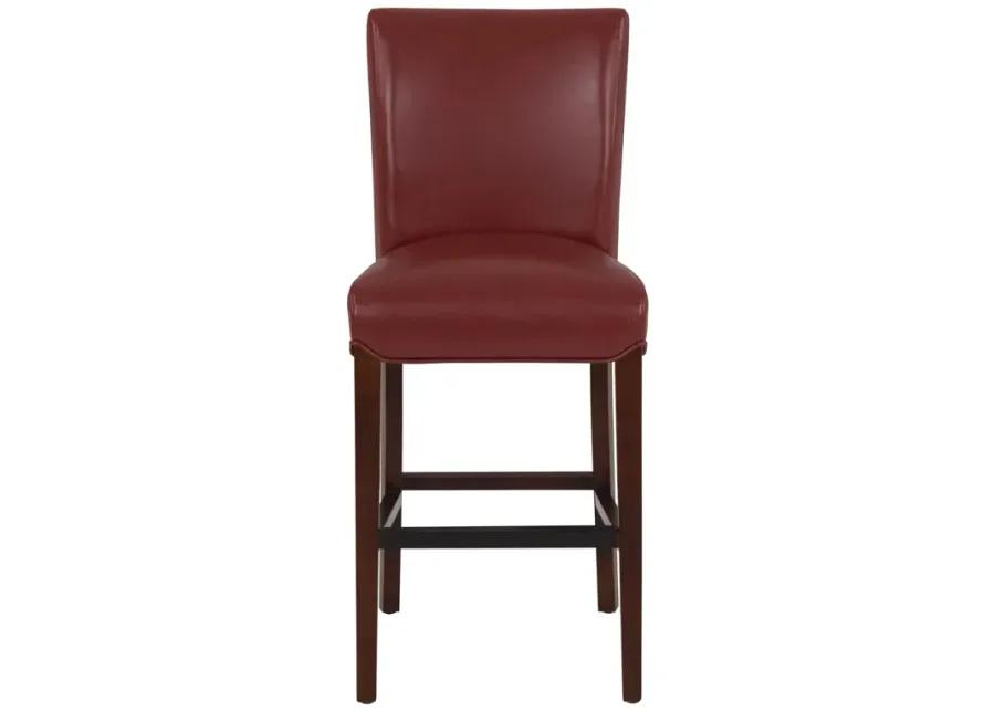 milton bonded leather counter stool, pomegranate