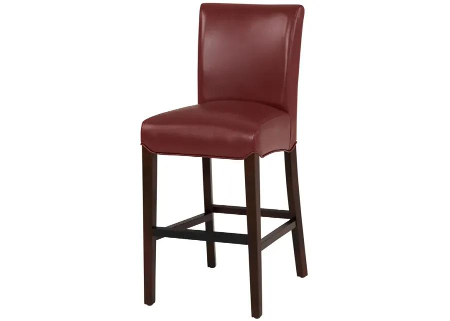 milton bonded leather counter stool, pomegranate