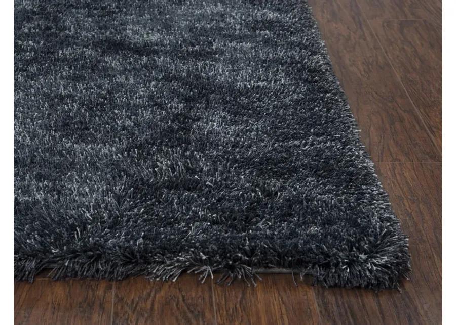 Whistler Charcoal Solid Polyester 7'6" x 9'6" Rectangle Rug