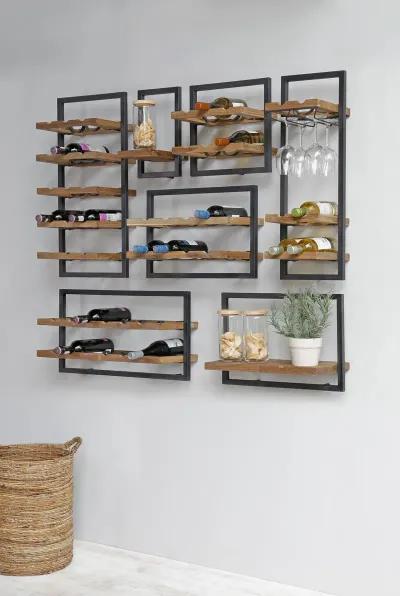 Reclaimed Teak 8-Bottle Wine Rack