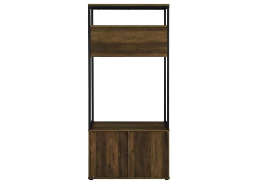 Quincy 2-door Engineered Wood Hall Tree Dark Pine and Black