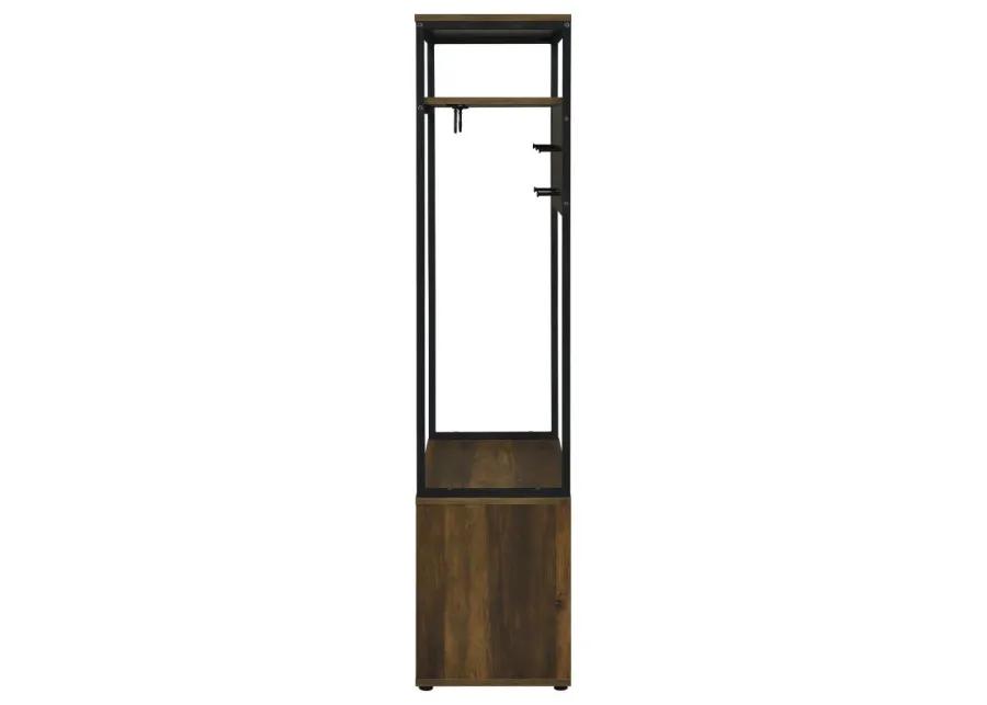 Quincy 2-door Engineered Wood Hall Tree Dark Pine and Black