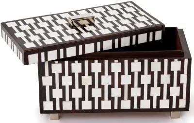 Moderna Bone Covered Box with Silver Feet