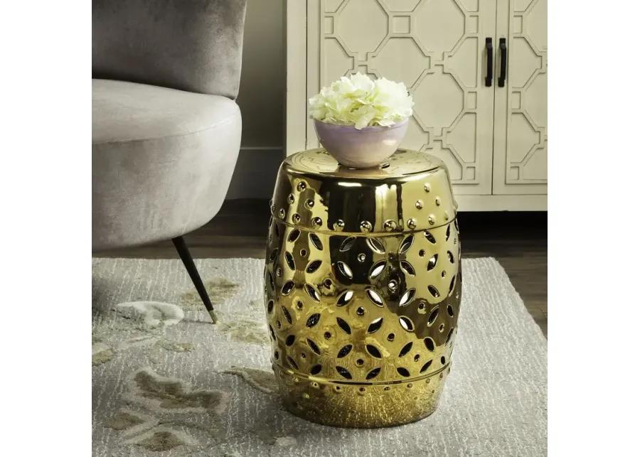 Gold Lattice Coin Garden Stool