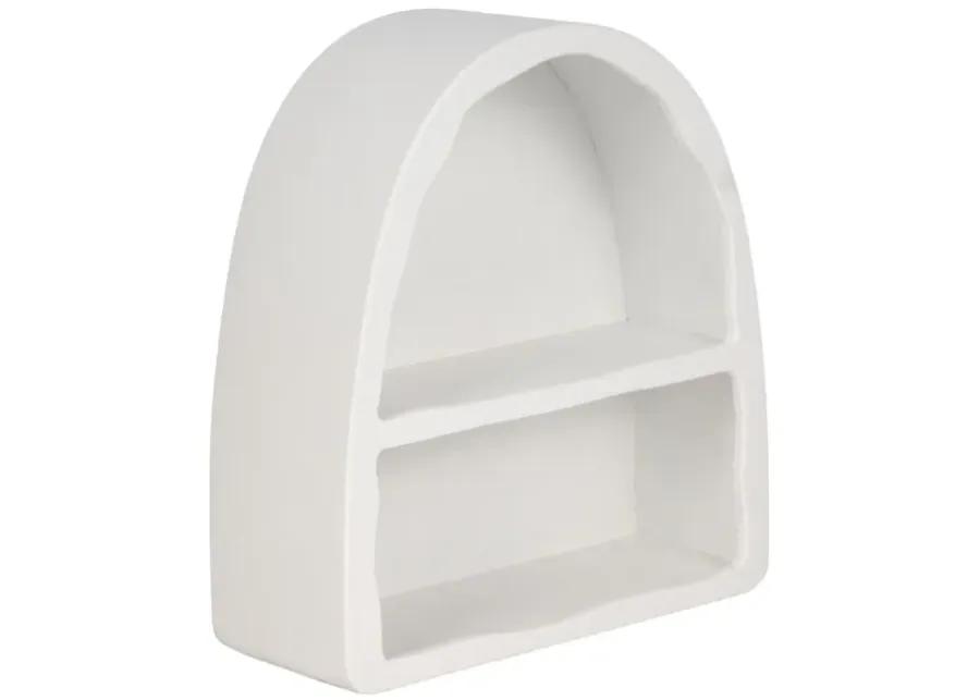 17" Curved 2-shelf Wall Storage, White