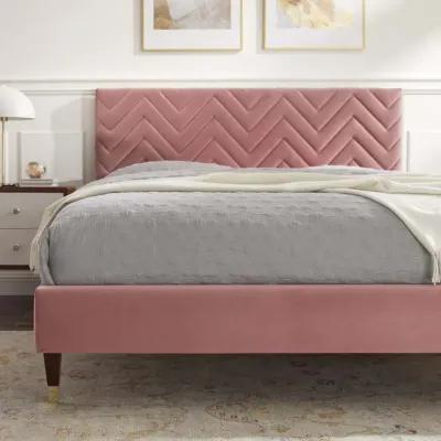 Leah Chevron Tufted Performance Velvet King Platform Bed