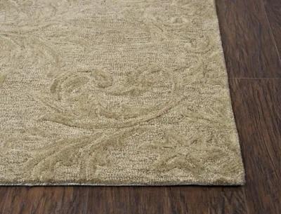 Fifth Avenue Brown Damask Wool 5' x 8' Rectangle Rug