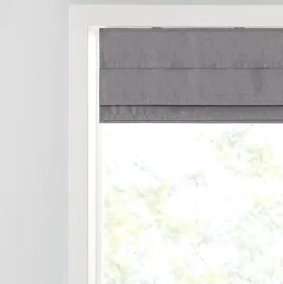 Madison Park Otis Grey Faux Linen Cordless Total Blackout Roman Shade